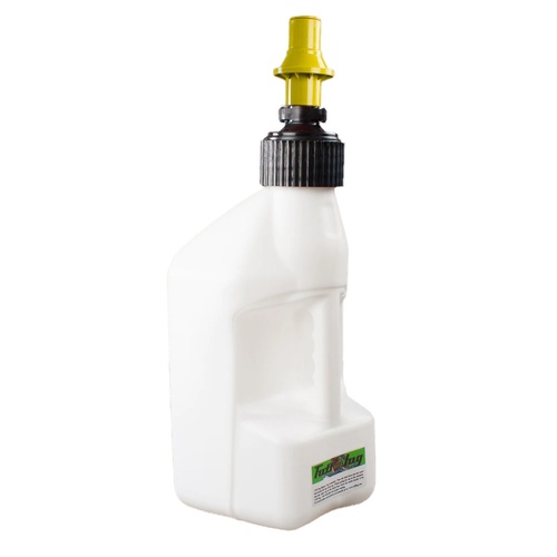 2.7 gal/10 Litre White Tuff Jug with Yellow Ripper Cap