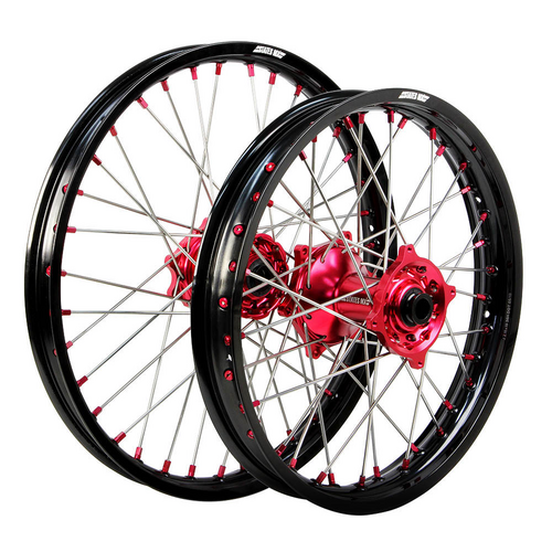 States MX Wheel Set - Husq. TC/FC 21" Front/19" Rear - Black/Blue