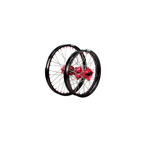 States MX Wheel Set [Big] - Hon CR85/CRF150R - 19" Front/16" Rear - Blk/R/Sil