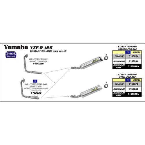 Arrow Header for Yam YZF-R 125 ('08-12) in SS