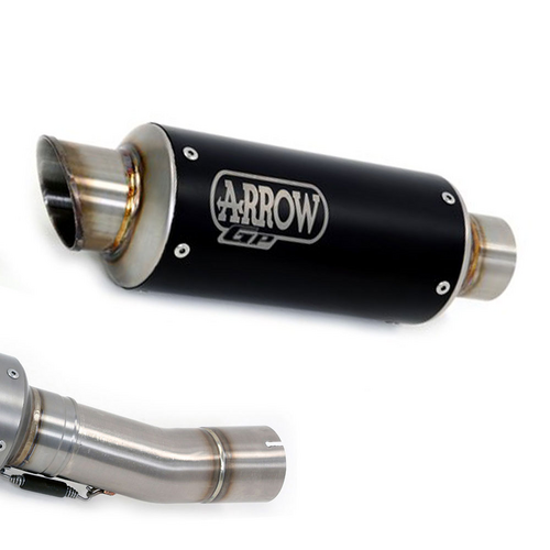 ARROW 71009GPI Silencer - GP2 Stainless Dark with S/less End Cap - APRILIA