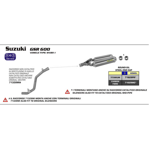 ARROW 71328MI [AOE]: LINK PIPE N-C Stainless - SU GSR 600 06>11