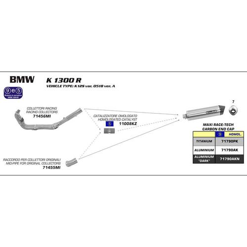 Arrow Link Pipe for BMW K1300R ('09-16) in SS