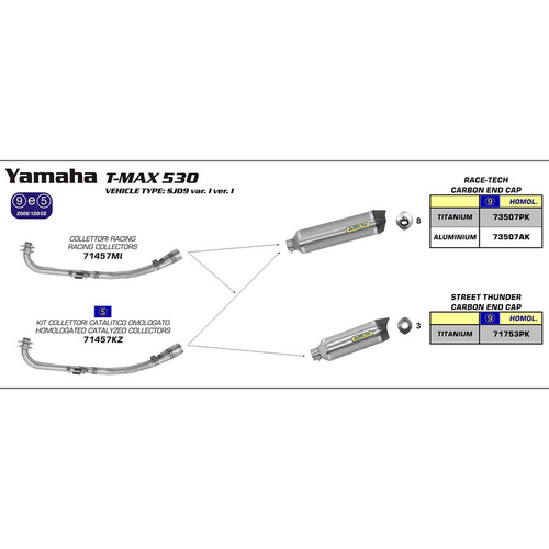 ARROW Collector 71457MI [RAS]: Stainless 2:1 Non-Cat - YA T-MAX 530 12>16