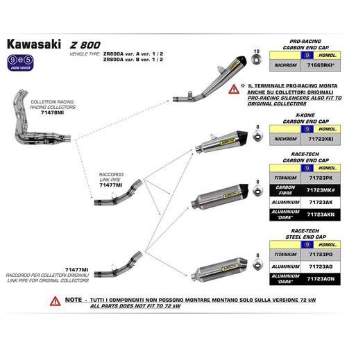 Arrow Link Pipe for Kaw Z800 ('13-16) in SS