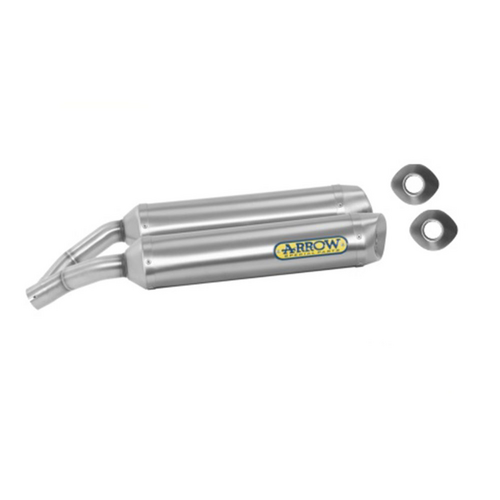 ARROW 71687AO Silencer Set - THUNDER L&R Aluminium Silver with SteelL End Cap - YAMAHA YZF R1