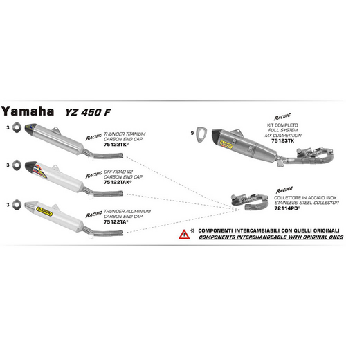 ARROW 72114PD Header Collector set - Stainless - YAMAHA