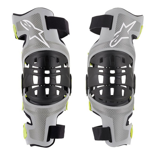 Bionic 7 Knee Brace Set | Silver Fluro Yellow S/56
