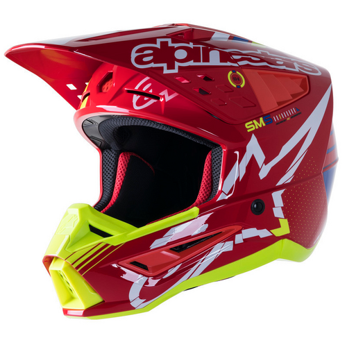 SM5 Action MX Helmet | Gloss Red/White/Fluro Yellow [Size: 64 (2XL)]
