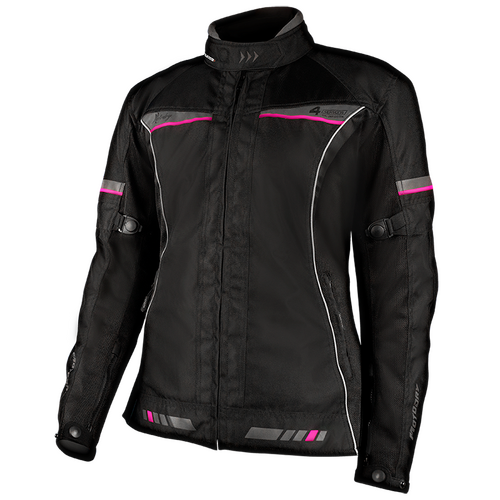 MotoDry '4 Seasons' Ladies Road Jacket - Blk/Gry/Mag