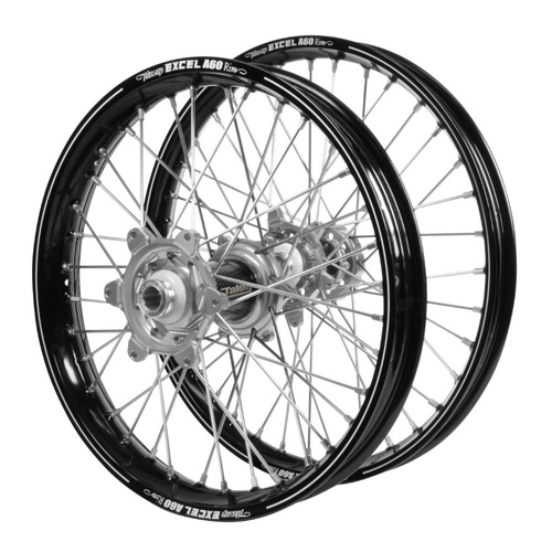 Gas Gas Talon Carbon Fibre Silver Hubs / A60 Black Rims Wheel Set