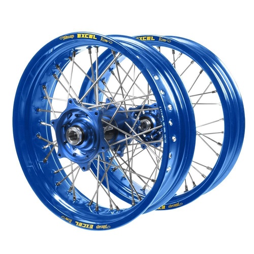 Husqvarna Talon Carbon Fibre Blue Hubs / Excel Blue Rims Supermotard Wheel Set