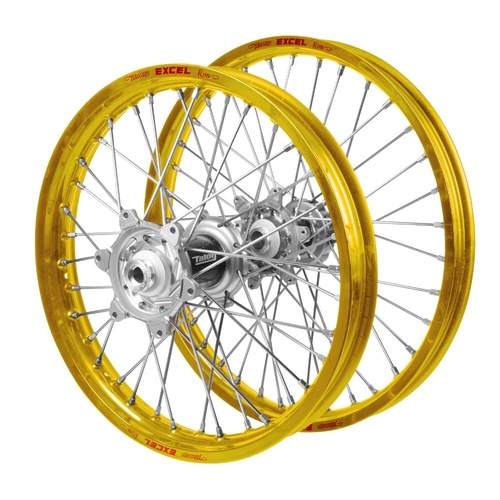 Gas Gas Talon Carbon Fibre Silver Hubs / Excel Gold Rims Wheel Set