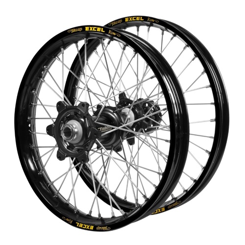 Gas Gas Talon Carbon Fibre Black Hubs / Excel Black Rims Wheel Set