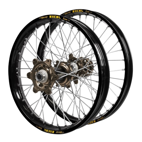 Gas Gas Talon Carbon Fibre Magnesium Hubs / Excel Black Rims Wheel Set