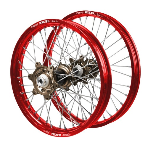 Gas Gas Talon Carbon Fibre Magnesium Hubs / Excel Red Rims Wheel Set