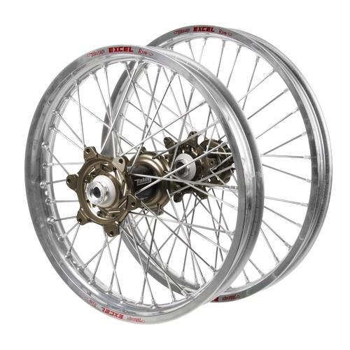 Gas Gas Talon Carbon Fibre Magnesium Hubs / Excel Silver Rims Wheel Set