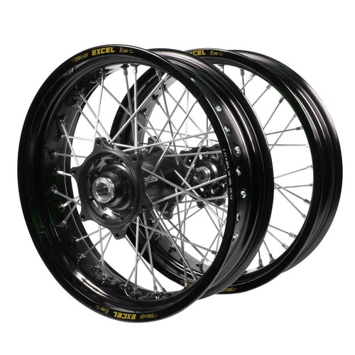 Gas Gas Talon Carbon Fibre Black Hubs / Excel Black Rims Supermotard Wheel Set