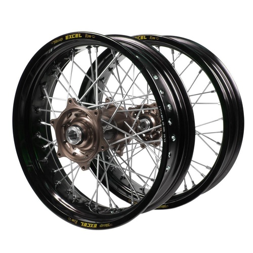 Gas Gas Talon Carbon Fibre Magnesium Hubs / Excel Black Rims Supermotard Wheel Set