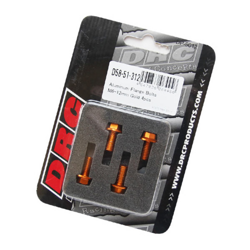 Drc Aluminum M6 Flange Bolts 12mm Gold 4Pcs