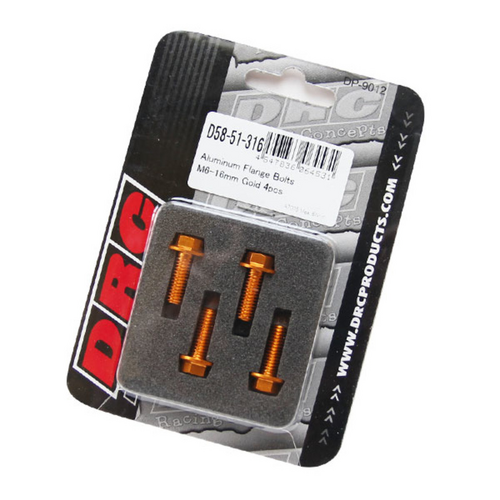 Drc Aluminum M6 Flange Bolts 16mm Gold 4Pcs