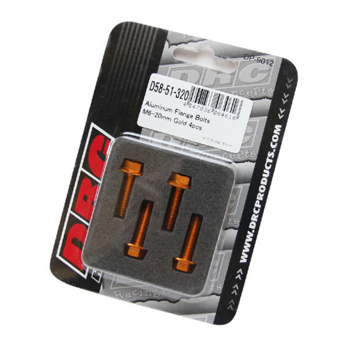 Drc Aluminum M6 Flange Bolts 20mm Gold 4Pcs