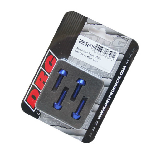 Drc Aluminum M6 Taper Bolts 16mm Blue 4Pcs
