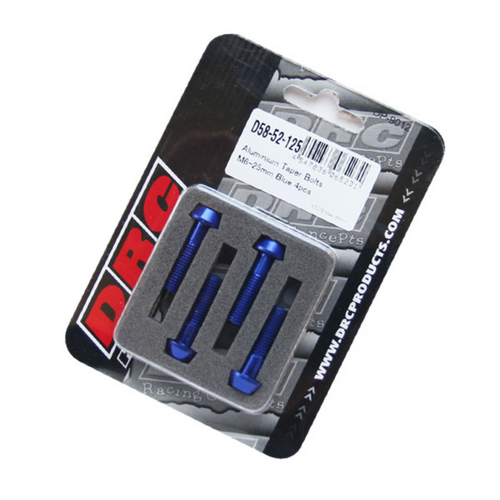 Drc Aluminum M6 Taper Bolts 25mm Blue 4Pcs