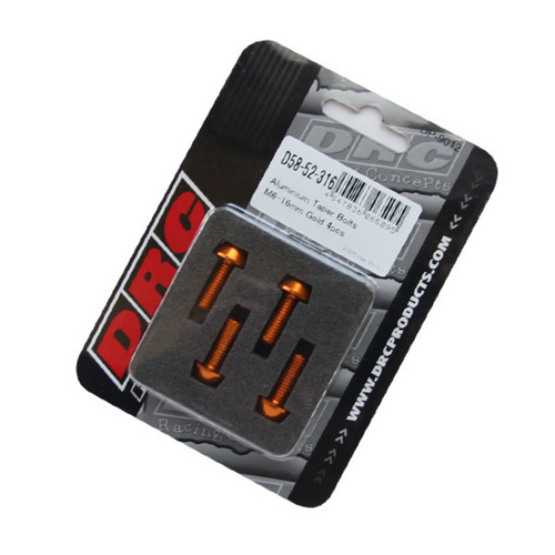 Drc Aluminum M6 Taper Bolts 16mm Gold 4Pcs