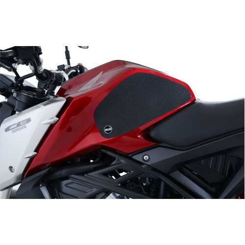 R&G Tank Traction Grip Kit - Honda CB125R '18- Tank Traction Grips : 2-Grip Kit (Clear)
