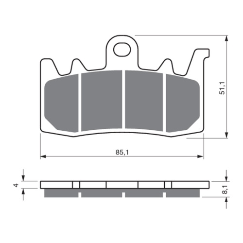 GOLDfren Brake Pads GF328 - GPr - Indent