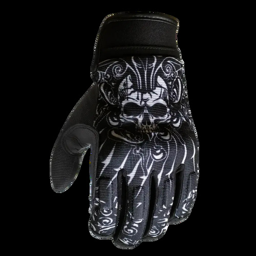 MotoDry 'Skull' Leather/Textile Road Gloves