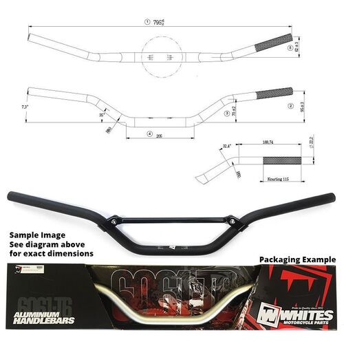 Whites Handlebar 7/8 (22.2mm) AL6061 Black SX65