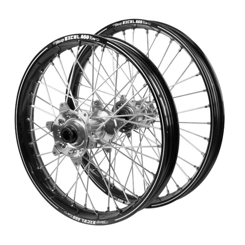 Ducati Haan Silver Hubs / A60 Black Rims Wheel Set