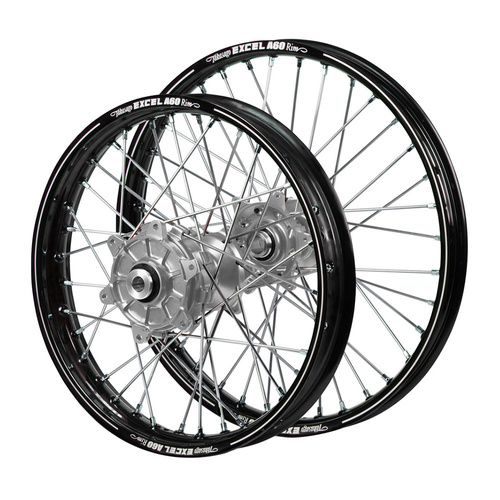 Ktm Haan Cush Drive Silver Hubs / A60 Black Rims Wheel Set