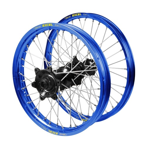 Honda Haan Black Hubs / Excel Blue Rims Wheel Set