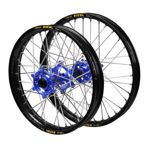 Honda Haan Blue Hubs / Excel Black Rims Wheel Set
