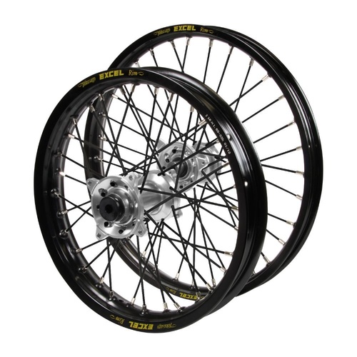 Ktm Haan Silver Hubs / Excel JNR Black Rims / Black Spokes Wheel Set