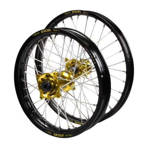 Gas Gas Haan Gold Hubs / Excel JNR Black Rims Wheel Set