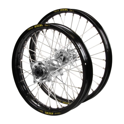 Gas Gas Haan Silver Hubs / Excel JNR Black Rims Wheel Set