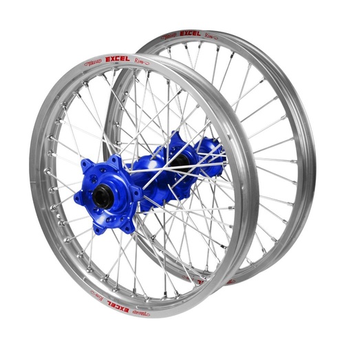 Husaberg Haan Blue Hubs / Excel Silver Rims Wheel Set