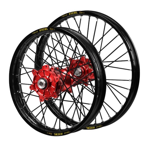 Husaberg Haan Cush Drive Red Hubs / Excel Black Rims / Black Spokes Wheel Set