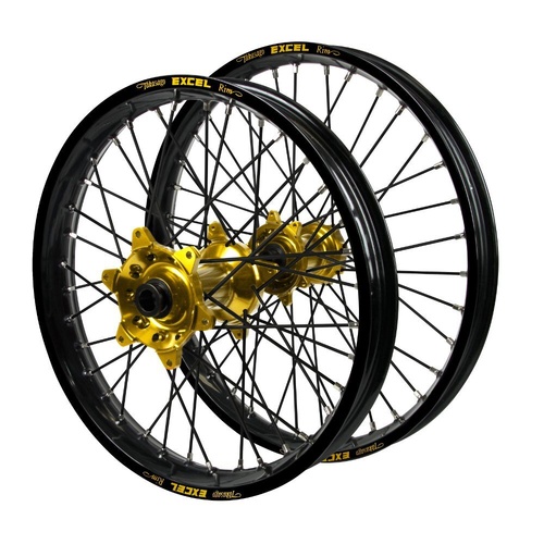 KTM Adventure Haan Gold Hubs / Excel Black Rims / Black Spokes Wheel Set