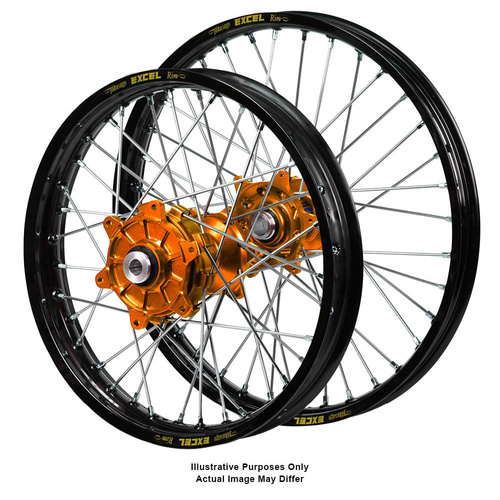 KTM Adventure Haan Orange Hubs / Excel Black Rims Wheel Set