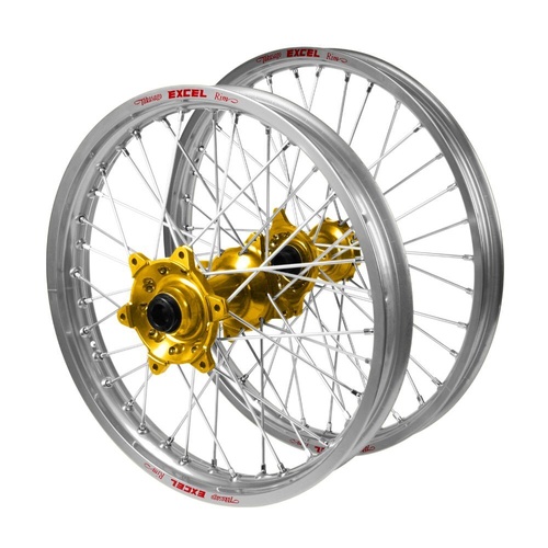 KTM Adventure Haan Gold Hubs / Excel Silver Rims Wheel Set