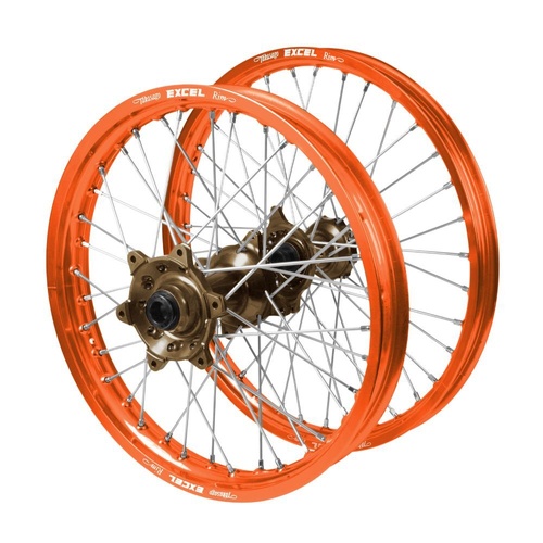 KTM Haan Magnesium Hubs / Excel Orange Rims Wheel Set