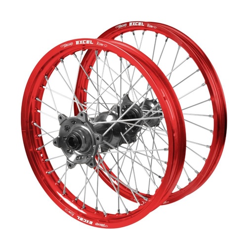 Husqvarna Haan Titanium Hubs / Excel Red Rims Wheel Set