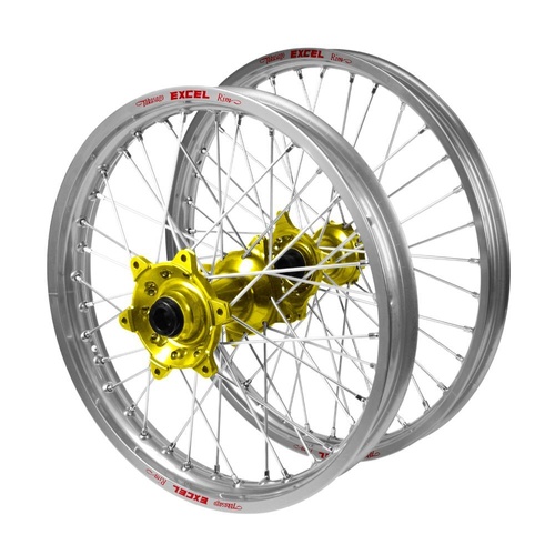 KTM Haan Yellow Hubs / Excel Silver Rims Wheel Set