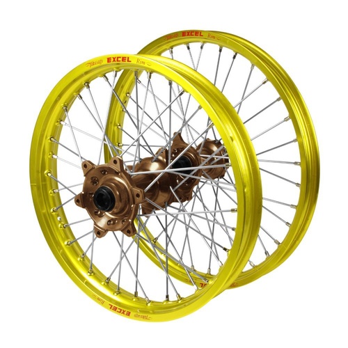 Husqvarna Haan Magnesium Hubs / Excel Yellow Rims Wheel Set