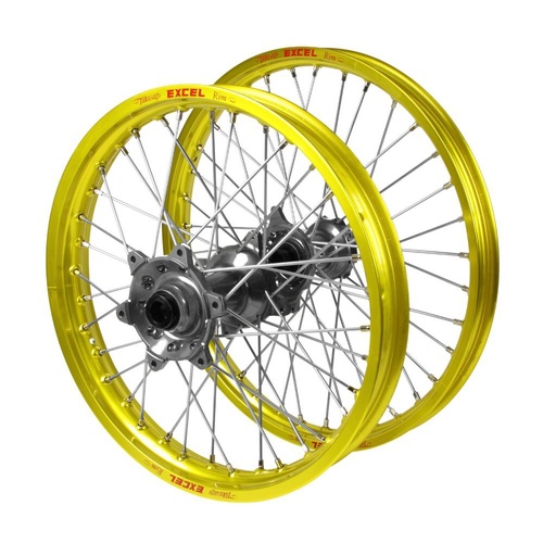Husqvarna Haan Titanium Hubs / Excel Yellow Rims Wheel Set